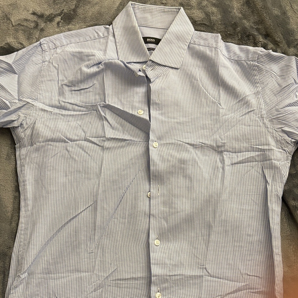 Boss Regular Fit Shirt Mens 15 1/2 39 Button Up Tessitura Monti Italy
